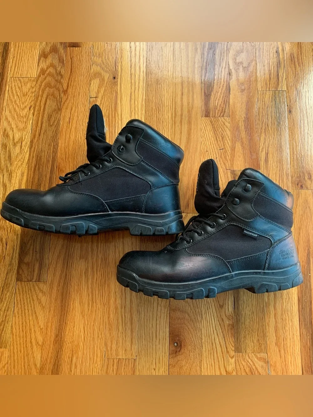 Black leather Smith's American water and oil proof work boots size 11